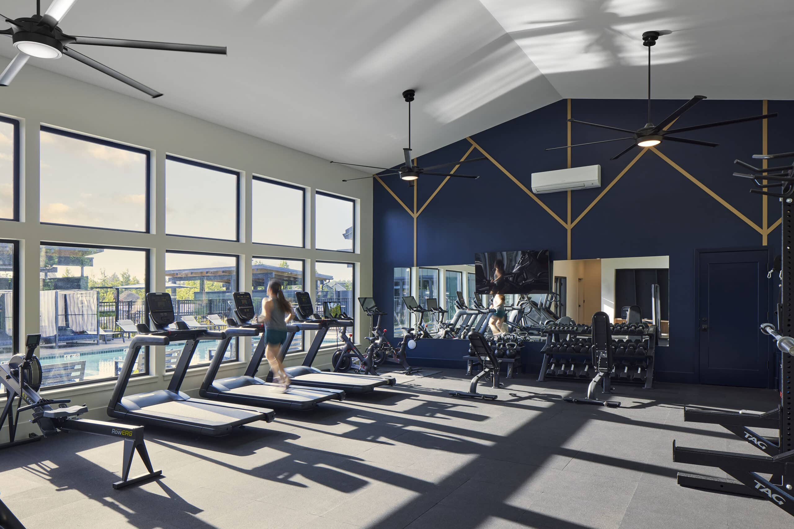 The Tilden apartments fitness center with ample cardio equipment