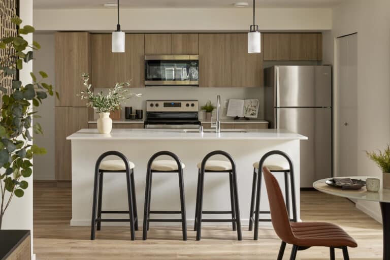 The Tilden premiums kitchen finishes with island counter